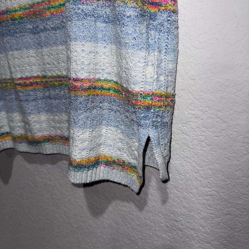 Tribal Jeans Neon Rainbow Knit Top Medium - Picture 3 of 6